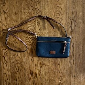 Bass Black and Brown Crossbody Bag